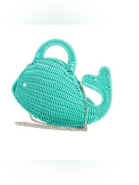 ALESSIA BIANCHI WHALE CLUTCH AQUA  CROSSBODY BAG - NWT